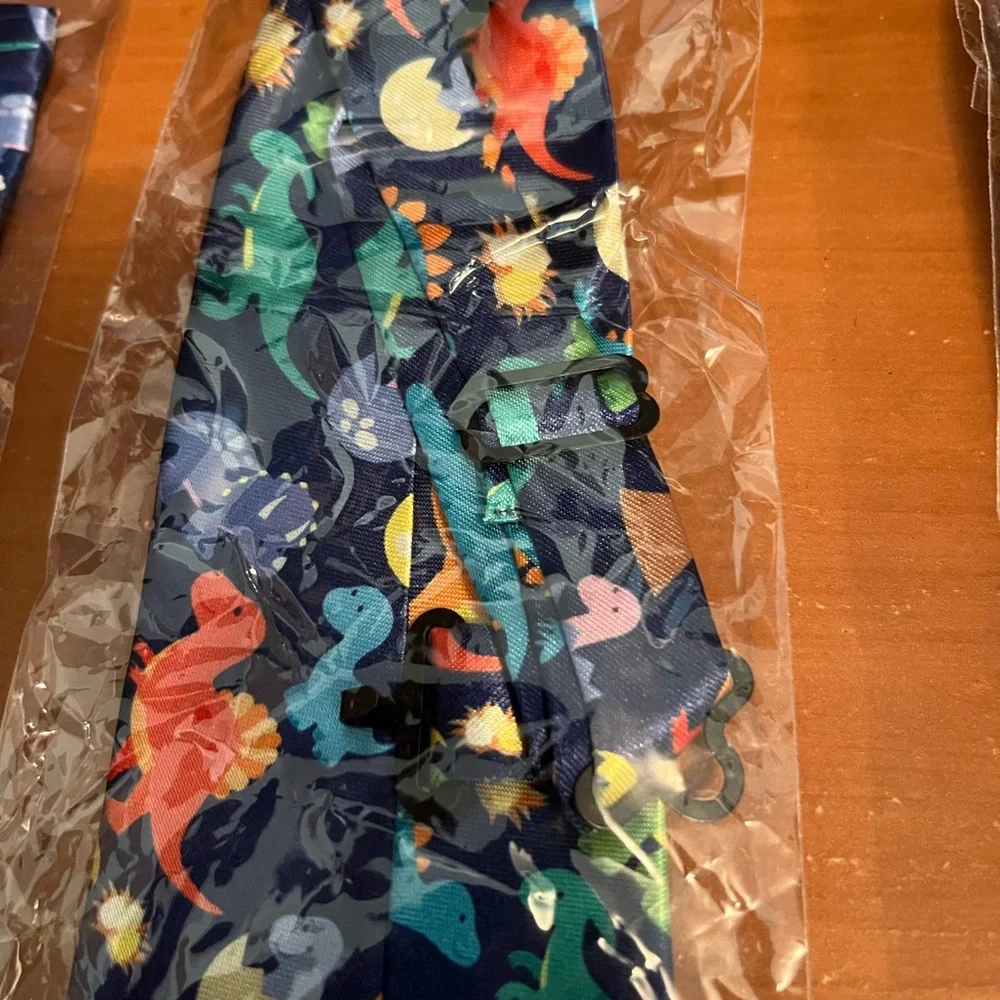 Kids Dinosaur and Space Print Tie and Pocket Square Set
